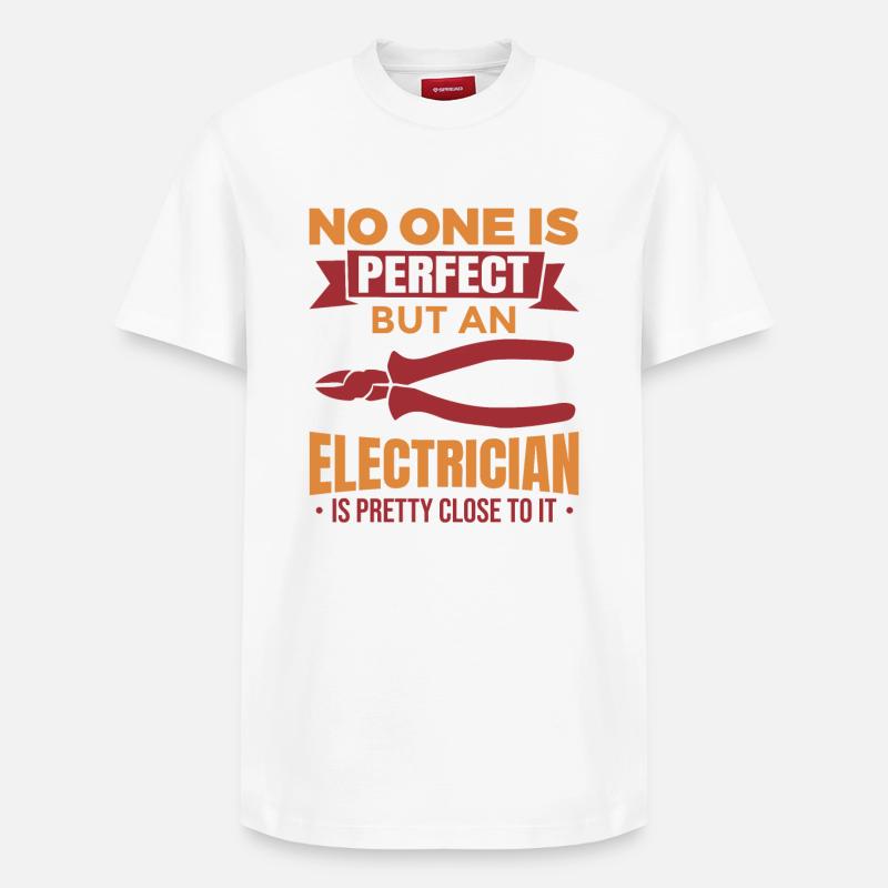 Drôle de blague d’électricien - T-shirt unisexe décontracté en coton Supima – de SPREAD - blanc