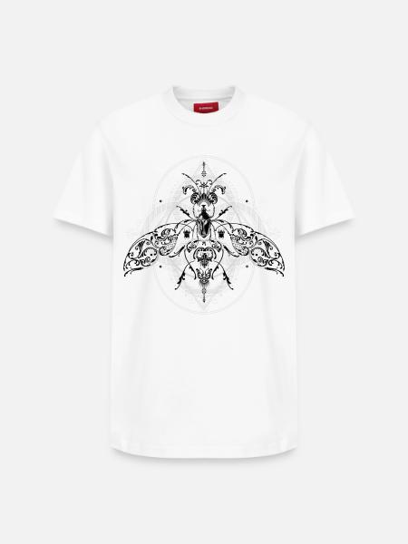 Psychedelic Insects Bug Pattern Ornament - Relaxed Unisex Supima Cotton T-Shirt – by SPREAD - white