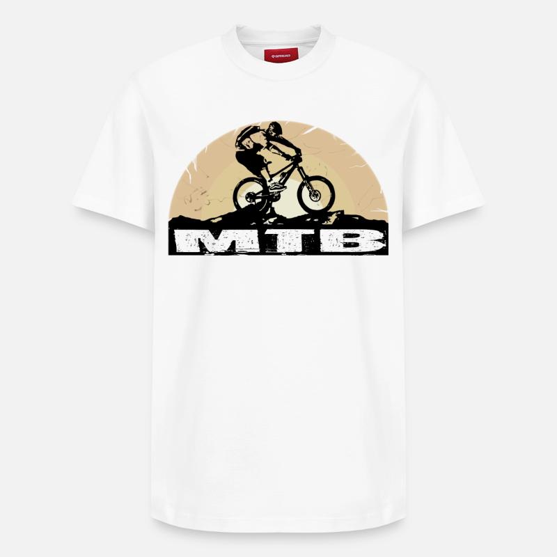 Vélo VTT - T-shirt unisexe décontracté en coton Supima – de SPREAD - blanc