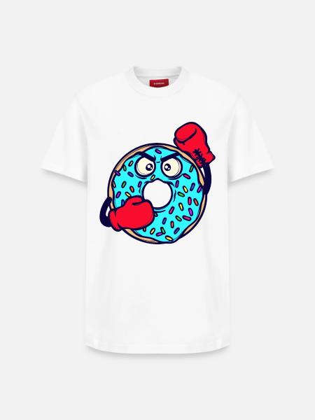 Donut Sweets Delicious Snack Dessert - Relaxed Unisex Supima Cotton T-Shirt – by SPREAD - white