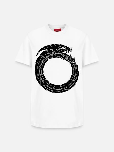 Devouring Black Dragon - Relaxed Unisex Supima Cotton T-Shirt – by SPREAD - white