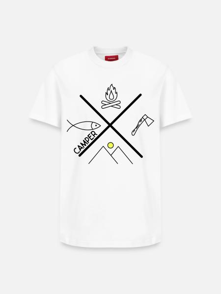 Fun design for campers - Relaxed Unisex Supima Cotton T-Shirt – by SPREAD - white