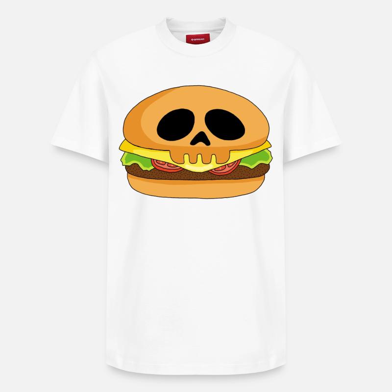 Crâne burger - T-shirt unisexe décontracté en coton Supima – de SPREAD - blanc
