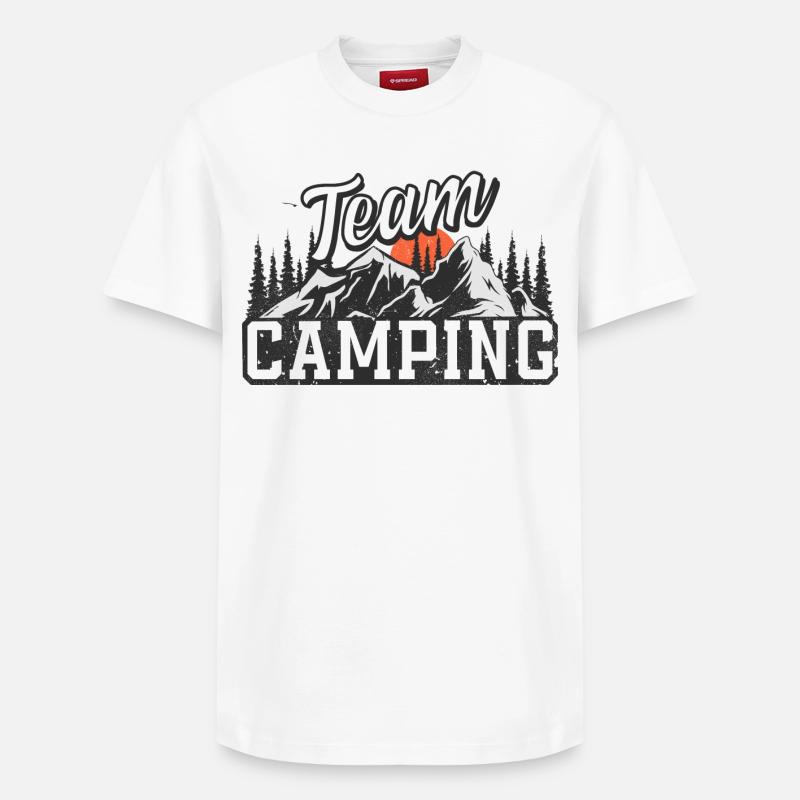 Team Camping - Relaxed Unisex Supima Cotton T-Shirt – von SPREAD - Weiß