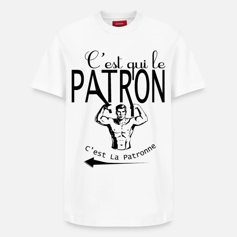 C'est qui le patron - T-shirt unisexe décontracté en coton Supima – de SPREAD - blanc