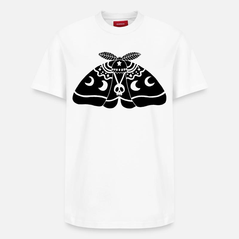Papillon de nuit noir - T-shirt unisexe décontracté en coton Supima – de SPREAD - blanc