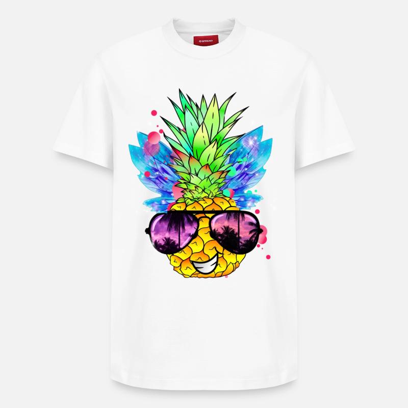 Ananas Kunst - Relaxed Unisex Supima Cotton T-Shirt – von SPREAD - Weiß