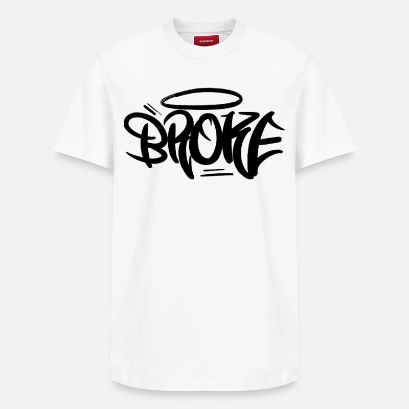 Broke Graffiti Design Style - Relaxed Unisex Supima Cotton T-Shirt – von SPREAD - Weiß