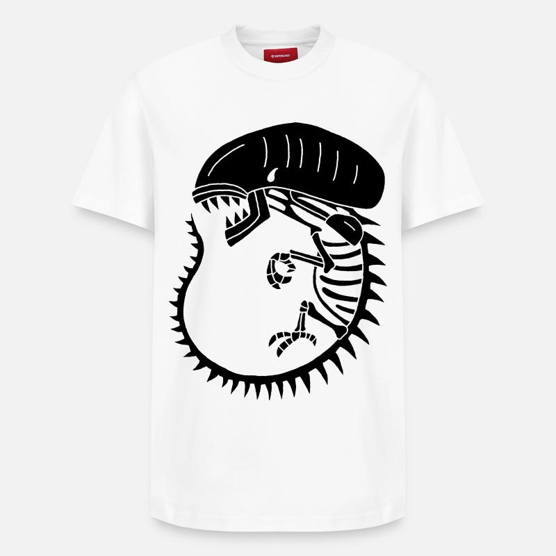 Squelette de monstre extraterrestre noir - T-shirt unisexe décontracté en coton Supima – de SPREAD - blanc