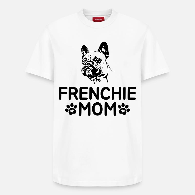 Frenchie Mom - Relaxed Unisex Supima Cotton T-Shirt – von SPREAD - Weiß