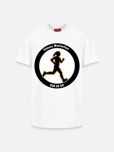 Course Silhouette de la course ou La Motivation - T-shirt unisexe décontracté en coton Supima – de SPREAD - blanc