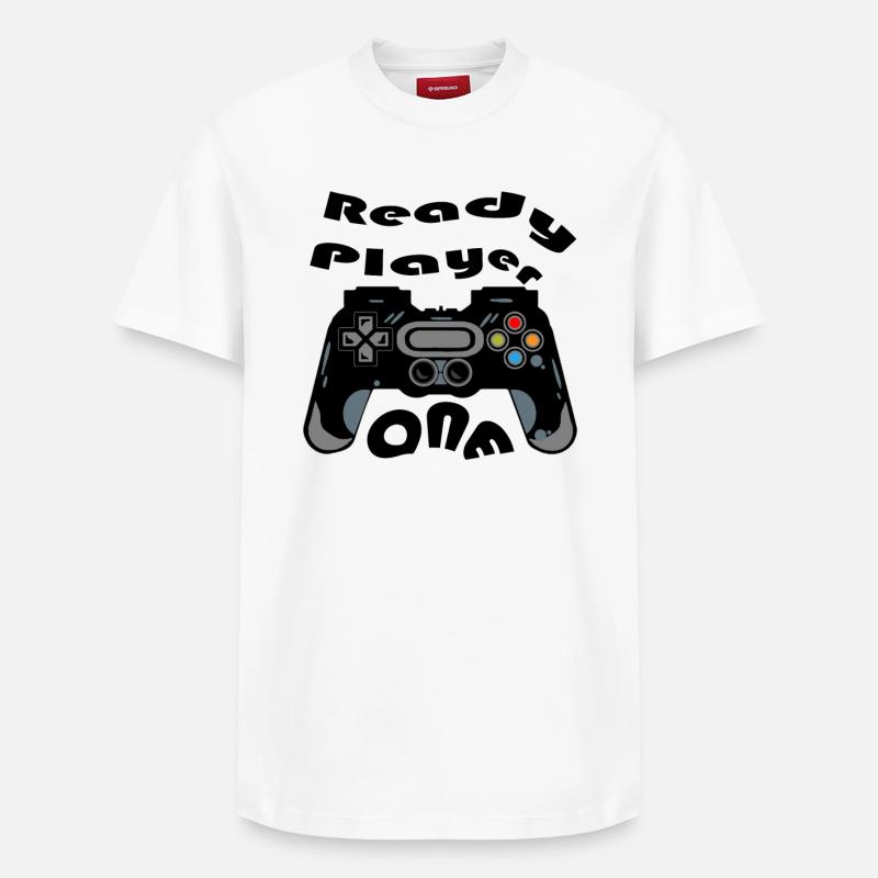 Retro Controller Silhouette - Relaxed Unisex Supima Cotton T-Shirt – by SPREAD - white