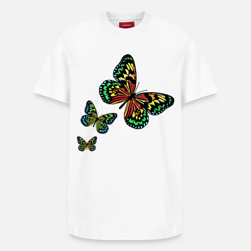 3 papillons R6Z - T-shirt unisexe décontracté en coton Supima – de SPREAD - blanc