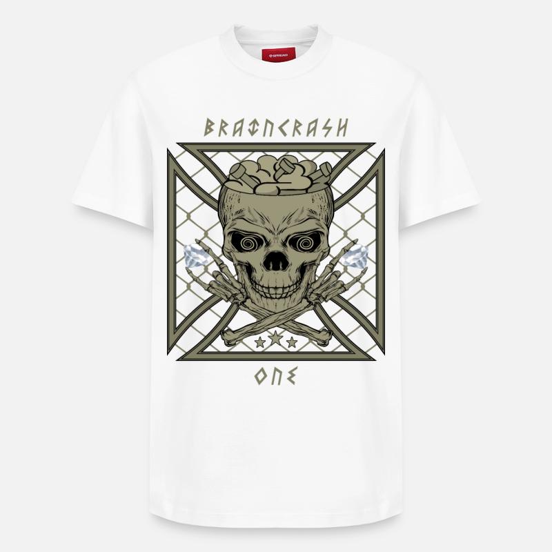 Brain Crash One - T-shirt unisexe décontracté en coton Supima – de SPREAD - blanc