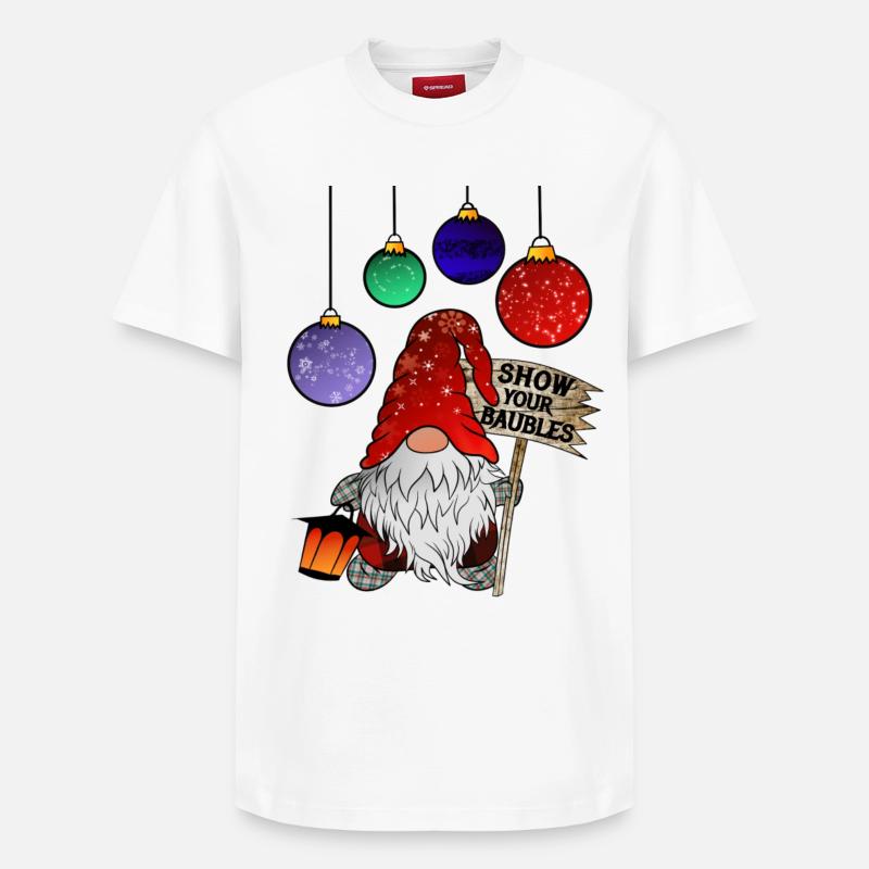Gnome Noël Nain Joyeux Noël - T-shirt unisexe décontracté en coton Supima – de SPREAD - blanc