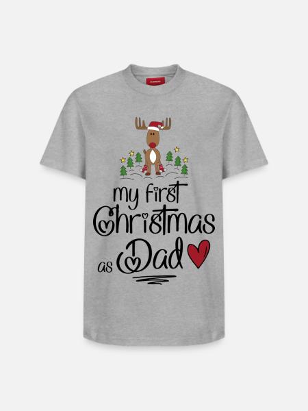 My first Christmas as Dad - Relaxed Unisex Supima Cotton T-Shirt – by SPREAD - white