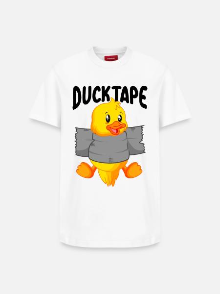 Duck Tape | Ducklings with duct tape - Relaxed Unisex Supima Cotton T-Shirt – by SPREAD - white