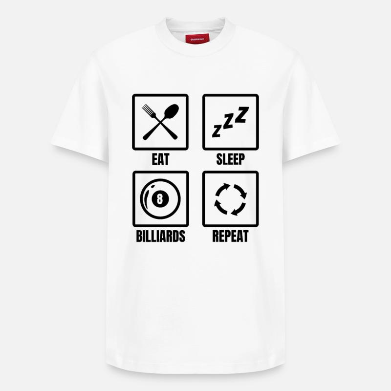 Joueur de billard - T-shirt unisexe décontracté en coton Supima – de SPREAD - blanc