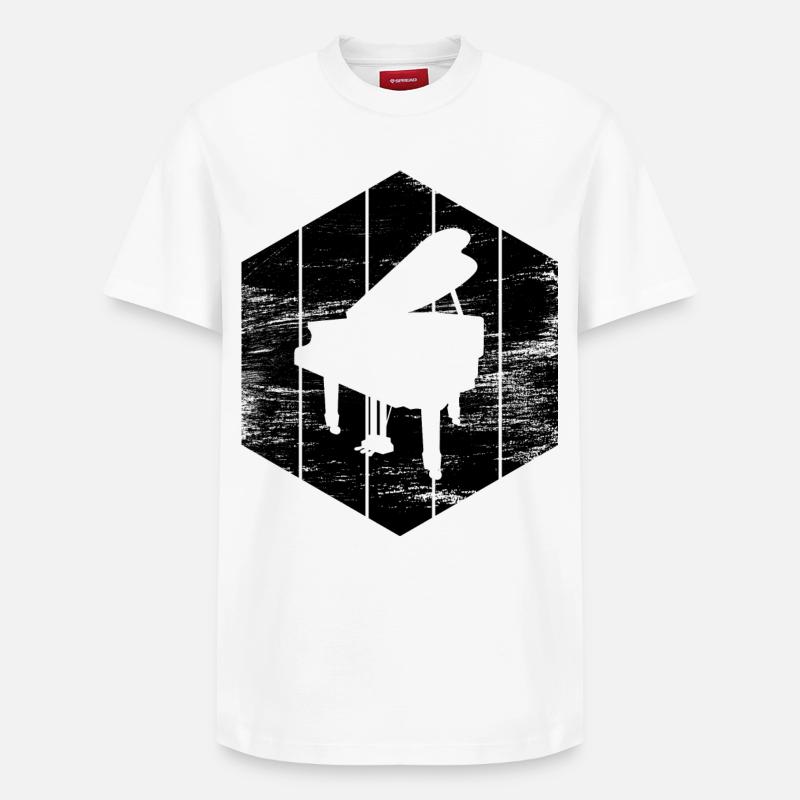 Pianiste - T-shirt unisexe décontracté en coton Supima – de SPREAD - blanc