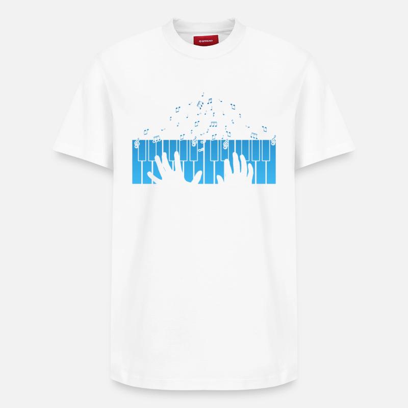 Clavier de pianiste - T-shirt unisexe décontracté en coton Supima – de SPREAD - blanc