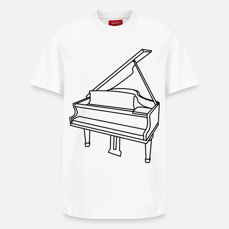 piano - T-shirt unisexe décontracté en coton Supima – de SPREAD - blanc