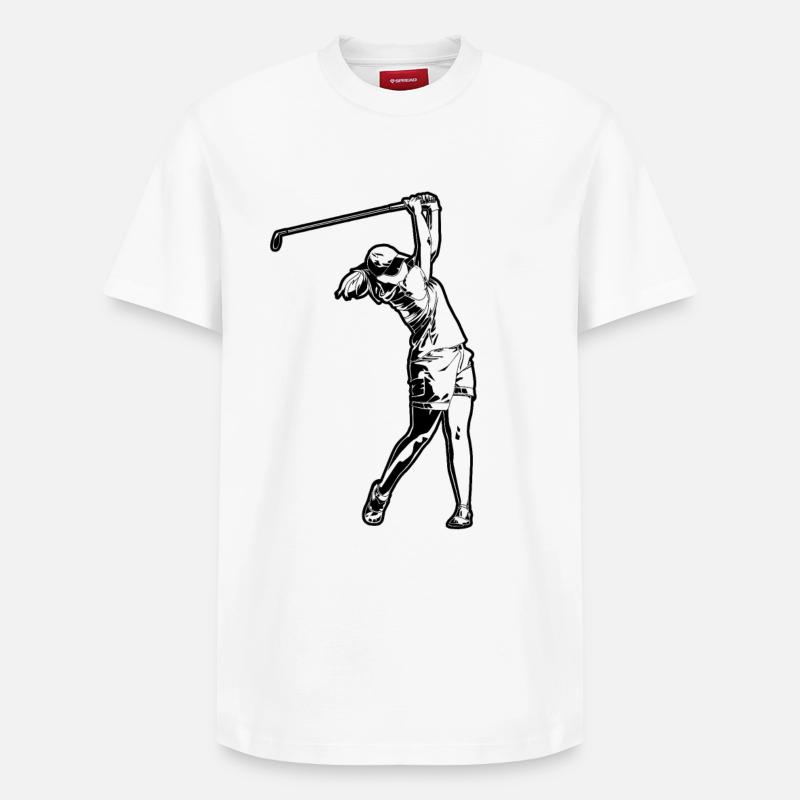 Golfspieler Mädchen - Relaxed Unisex Supima Cotton T-Shirt – von SPREAD - Weiß