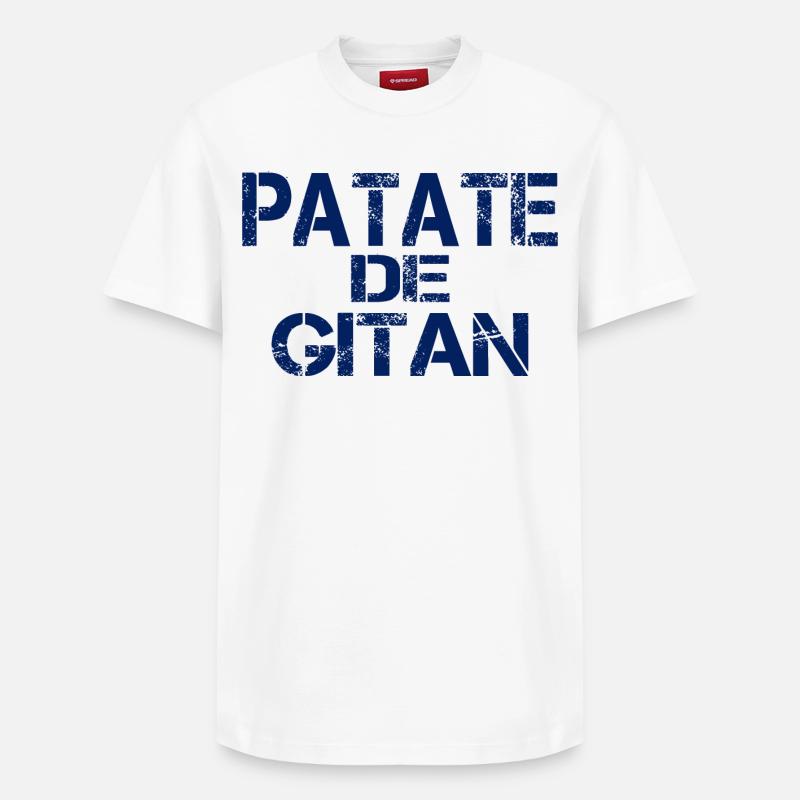 Patate GITAN bleu - T-shirt unisexe décontracté en coton Supima – de SPREAD - blanc