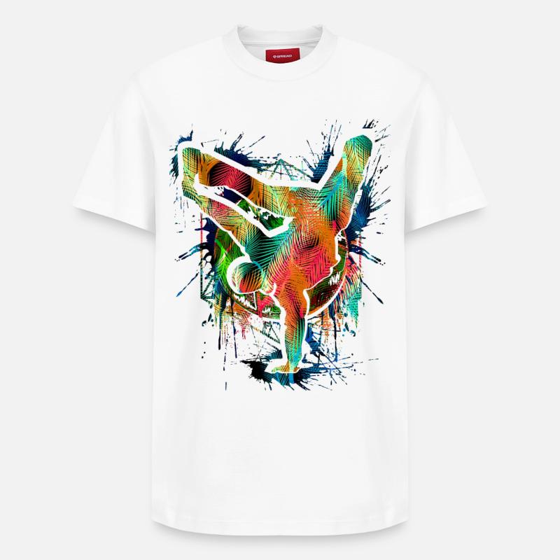 Breakdance - Breakdancer - Breakdancing - BBoy - Relaxed Unisex Supima Cotton T-Shirt – by SPREAD - white
