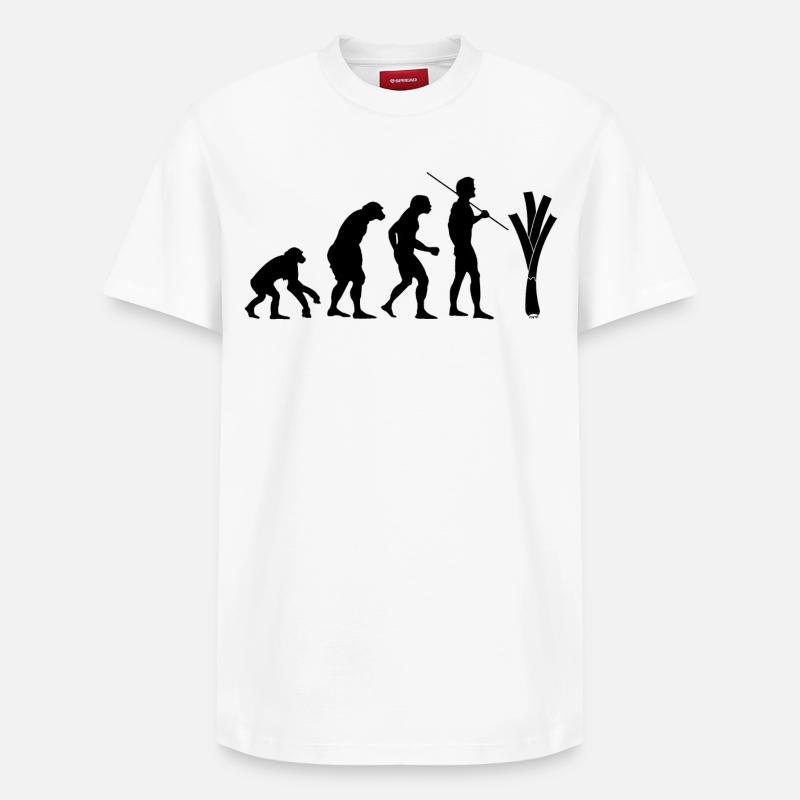 évolution du poireau - T-shirt unisexe décontracté en coton Supima – de SPREAD - blanc
