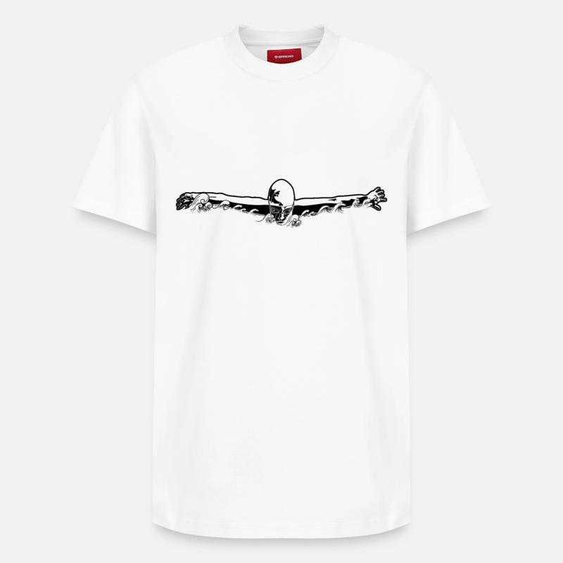 Nageur - T-shirt unisexe décontracté en coton Supima – de SPREAD - blanc