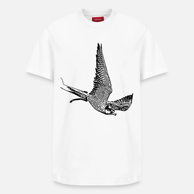 Faucon en piqué - T-shirt unisexe décontracté en coton Supima – de SPREAD - blanc