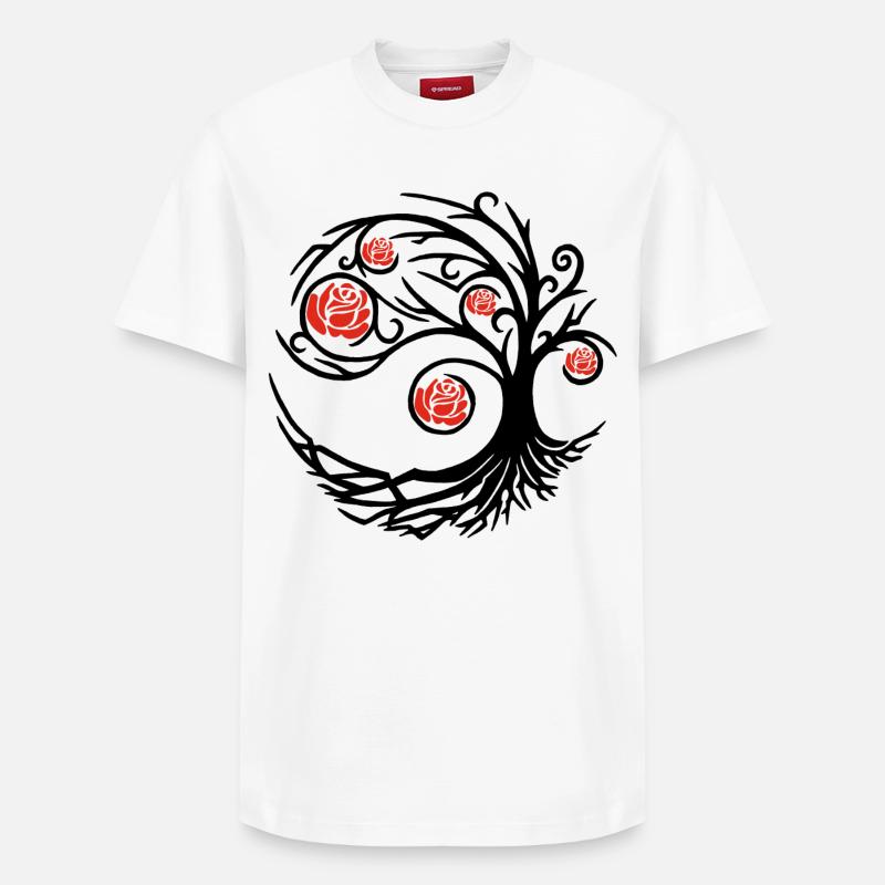 Rosier noir étrange - T-shirt unisexe décontracté en coton Supima – de SPREAD - blanc