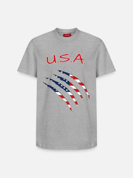 USA claw cuts America - Relaxed Unisex Supima Cotton T-Shirt – von SPREAD - Weiß