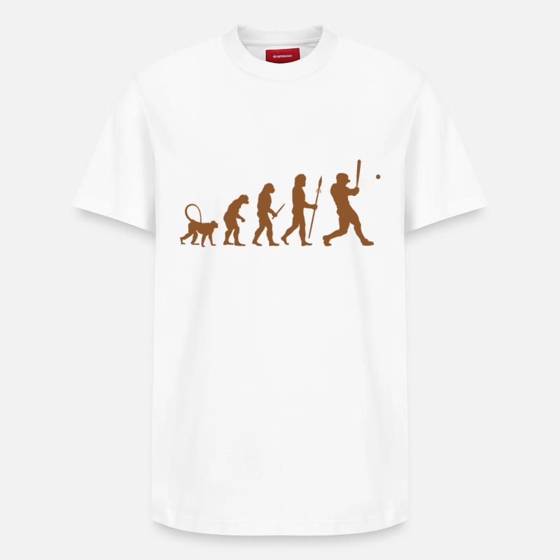 Baseball Evolution - Relaxed Unisex Supima Cotton T-Shirt – von SPREAD - Weiß