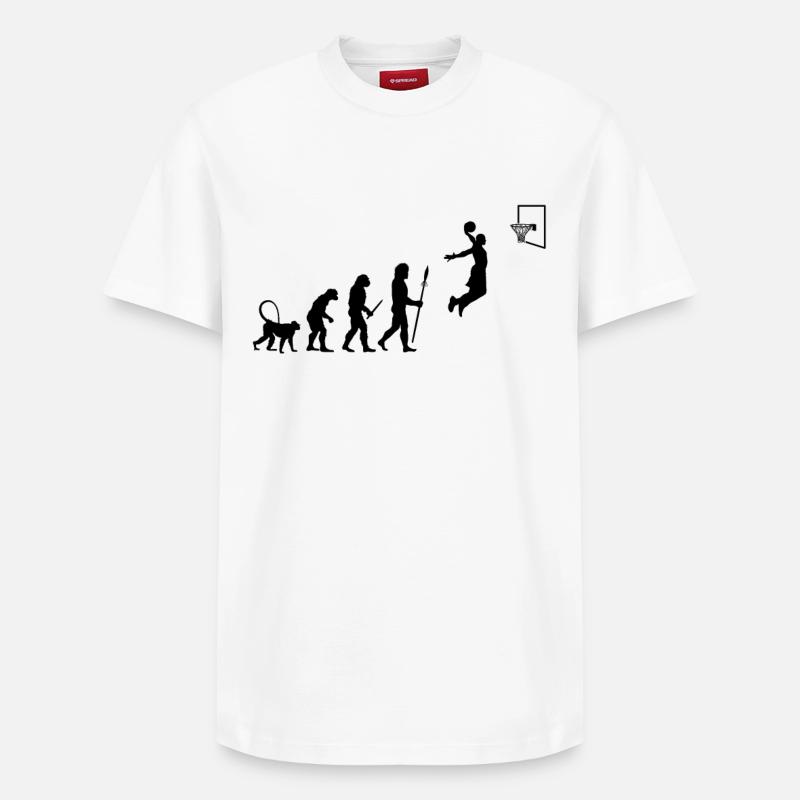 Évolution du basketball - T-shirt unisexe décontracté en coton Supima – de SPREAD - blanc