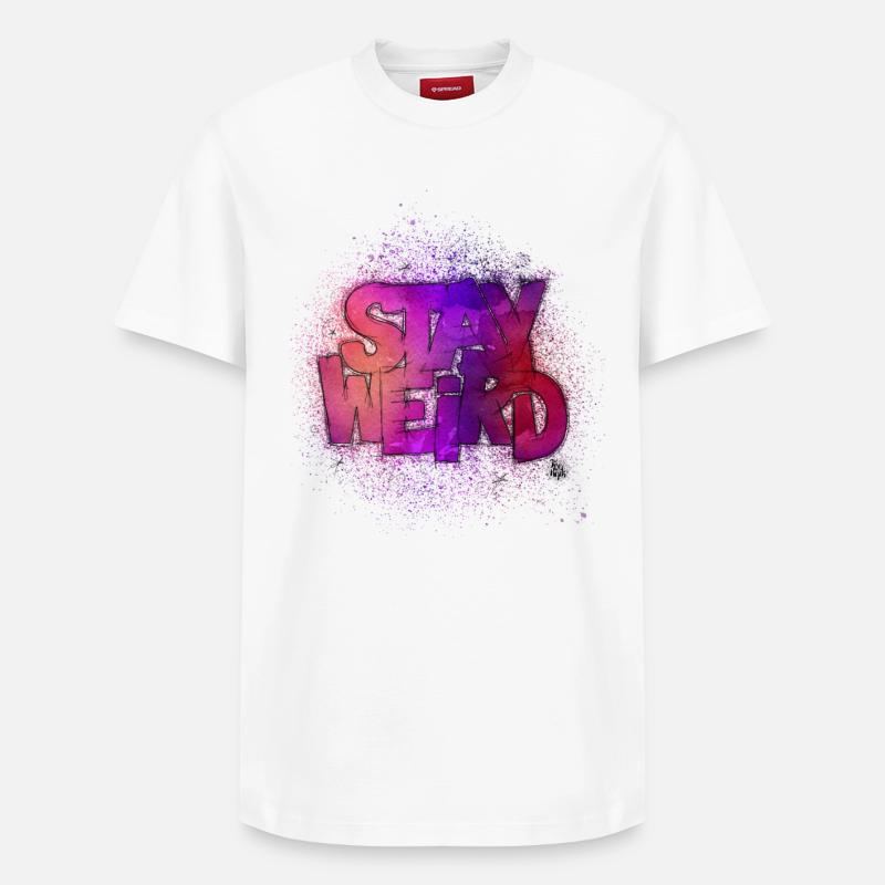 Stay Weird - T-shirt unisexe décontracté en coton Supima – de SPREAD - blanc