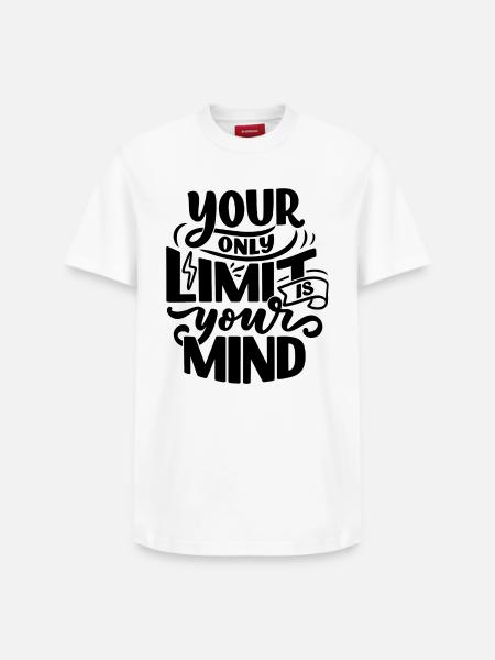 YOUR ONLY LIMIT IS YOUR MIND - Relaxed Unisex Supima Cotton T-Shirt – by SPREAD - white