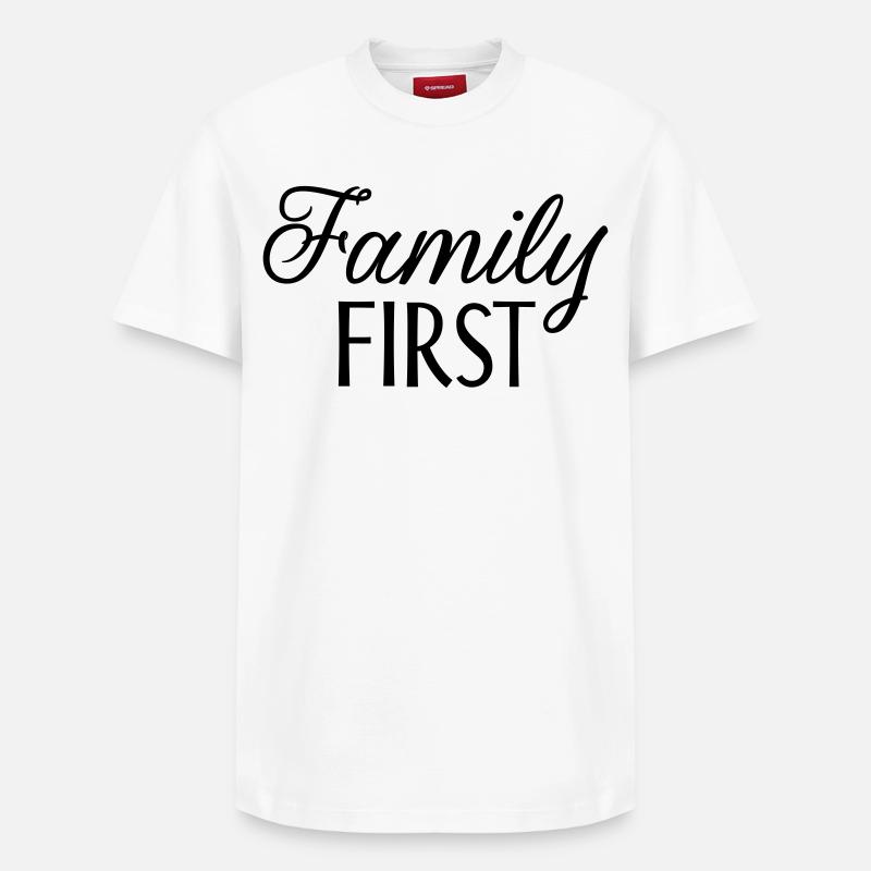 La famille d’abord - T-shirt unisexe décontracté en coton Supima – de SPREAD - blanc