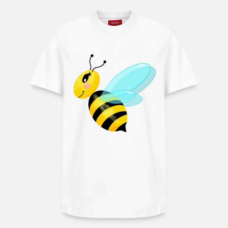 Abeille gracieuse voletant - T-shirt unisexe décontracté en coton Supima – de SPREAD - blanc