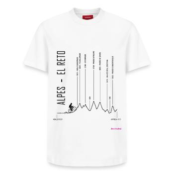 ZURICH APRICA for white - Relaxed Unisex Supima Cotton T-Shirt – by SPREAD - white - Front - AI Model Female 172 dark (172cm) & AI Model Male 185 dark (185cm)