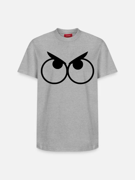 Angry looking eyes with eyebrows # - Relaxed Unisex Supima Cotton T-Shirt – by SPREAD - white