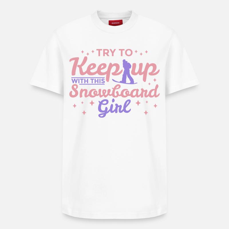 Snowboarder - T-shirt unisexe décontracté en coton Supima – de SPREAD - blanc