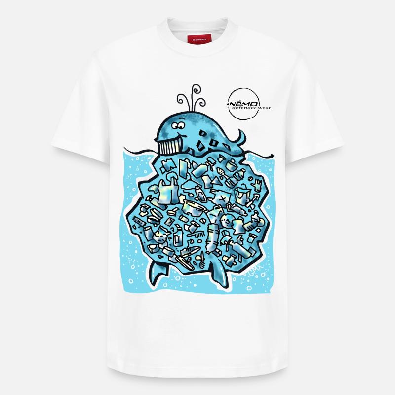 BaleineBerg by .Némo - T-shirt unisexe décontracté en coton Supima – de SPREAD - blanc