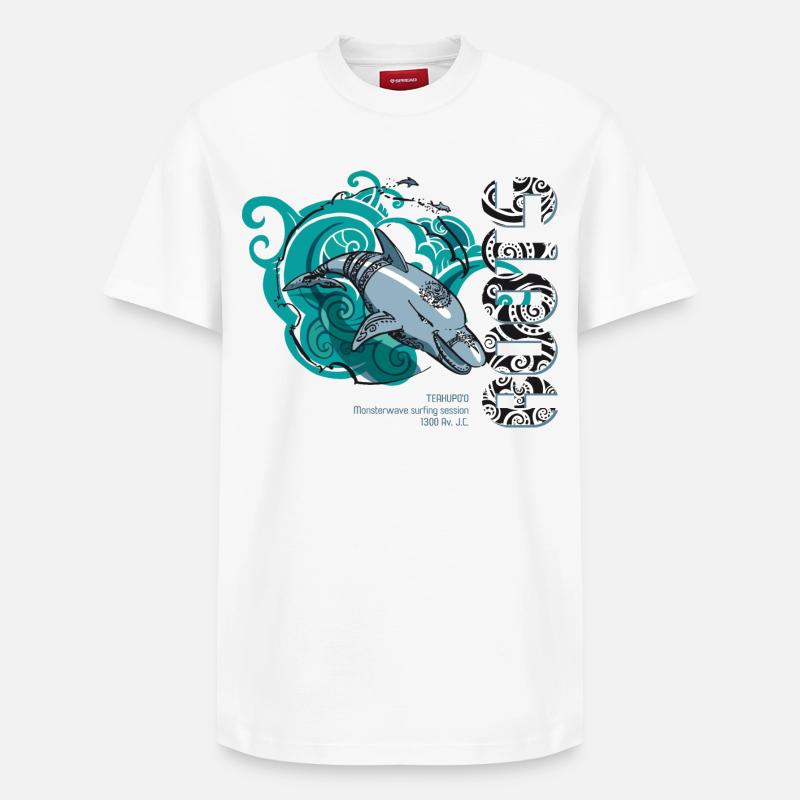 Dauphin Surf Roots - T-shirt unisexe décontracté en coton Supima – de SPREAD - blanc