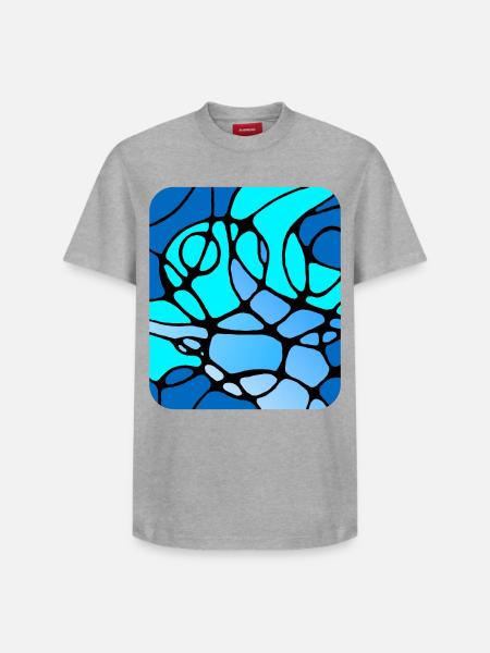Neurographic modern abstract design - Relaxed Unisex Supima Cotton T-Shirt – by SPREAD - white