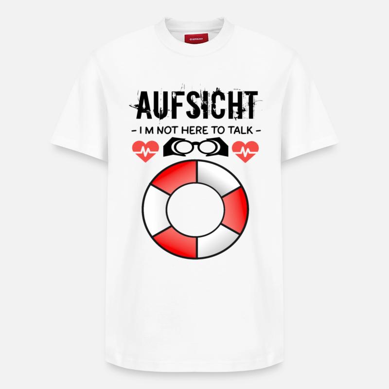 Aufsicht - Badeaufsicht - Relaxed Unisex Supima Cotton T-Shirt – von SPREAD - Weiß