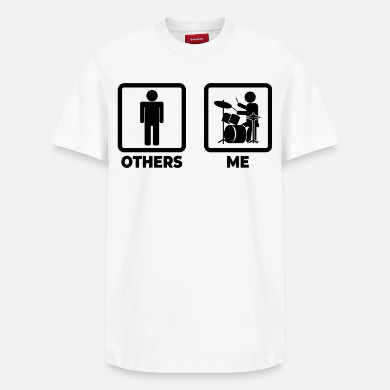 Drôle de batteur - T-shirt unisexe décontracté en coton Supima – de SPREAD - blanc