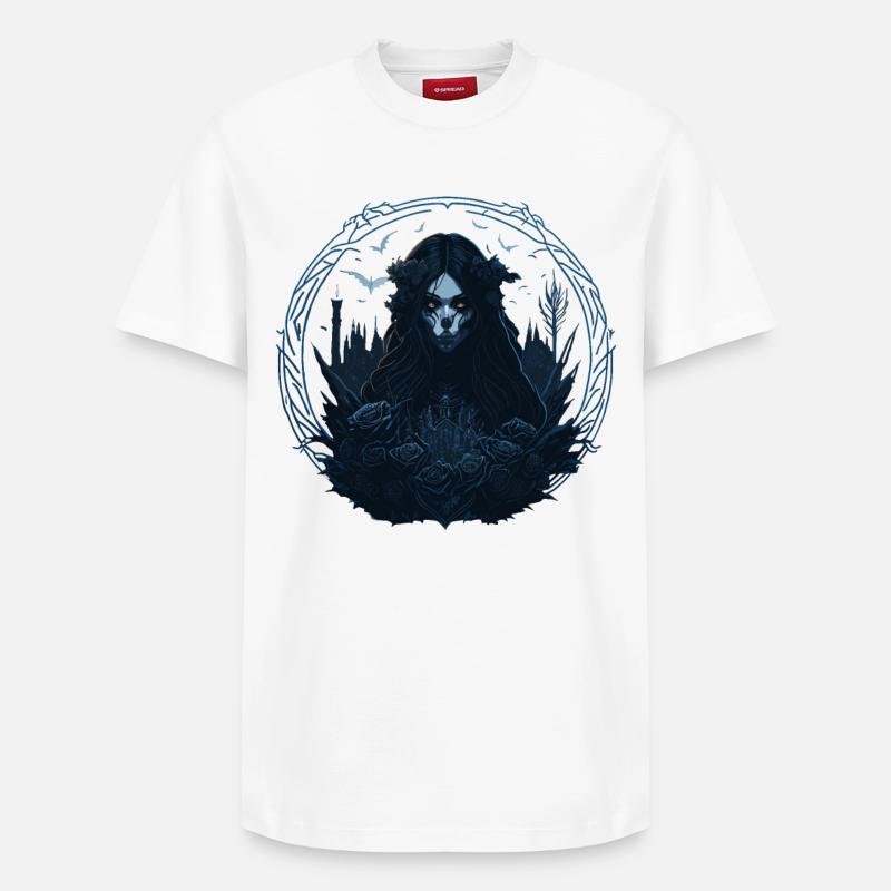 Skull Goth Girl - T-shirt unisexe décontracté en coton Supima – de SPREAD - blanc
