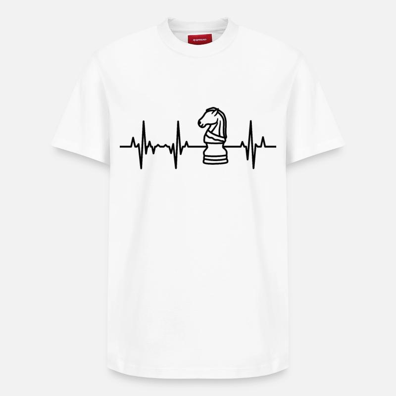 Ligne Cœur d’échecs - T-shirt unisexe décontracté en coton Supima – de SPREAD - blanc