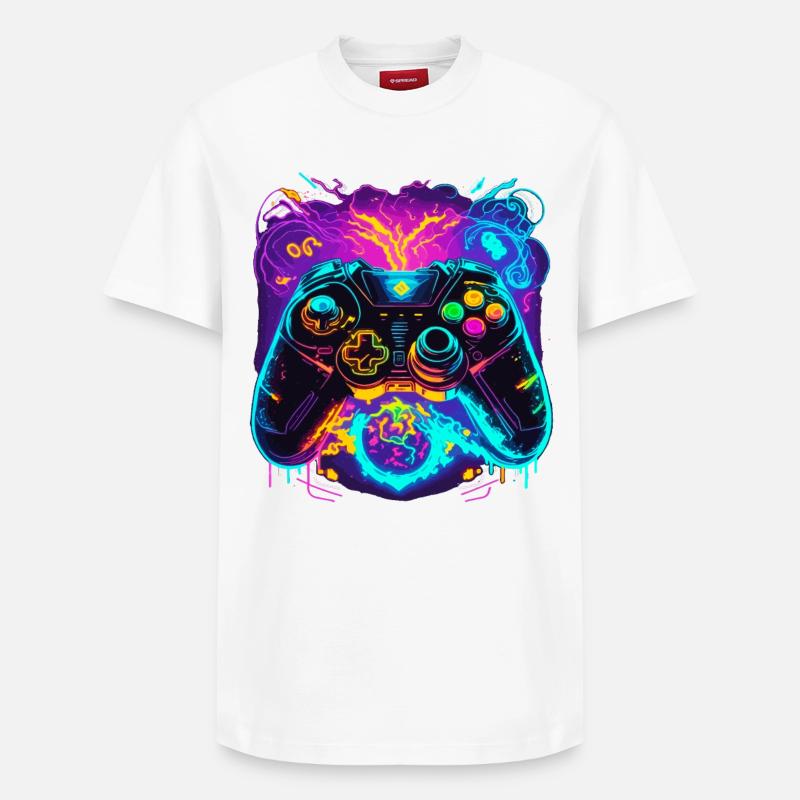 Power Graffiti Gaming Controller - T-shirt unisexe décontracté en coton Supima – de SPREAD - blanc